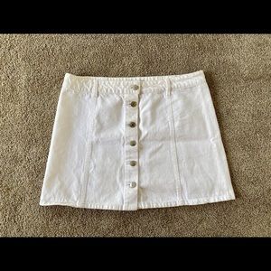 Size 30 white button down jean skirt